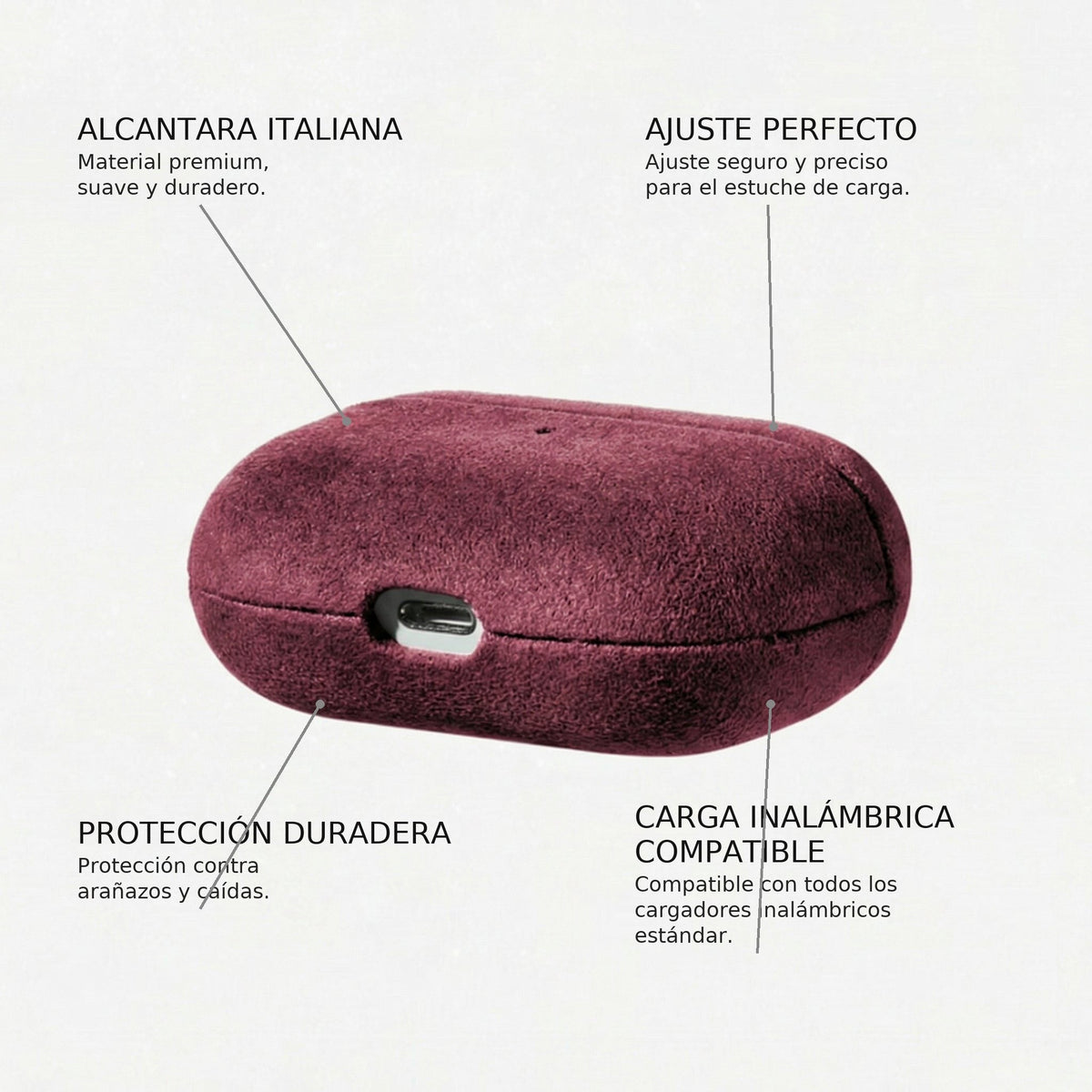 Funda de Alcántara para AirPods Pro